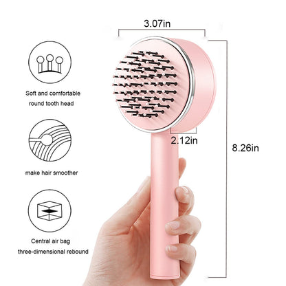 One-key Self-cleaning Hair Brush For Women Curly Hair Brush  Anti-Static Airbag Massage Comb  Airbag Massage Scalp Comb Professional Detangling One-key Self-cleaning