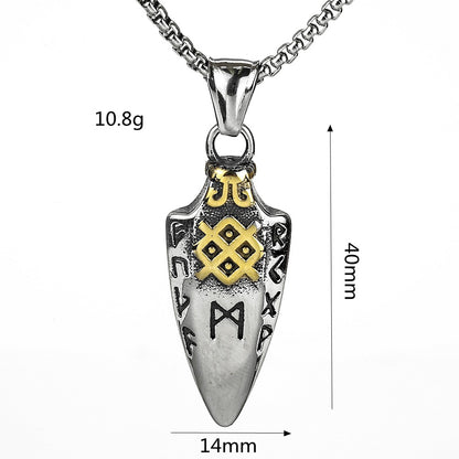 Vintage Stainless Steel Men's Pendant Symbol Necklace