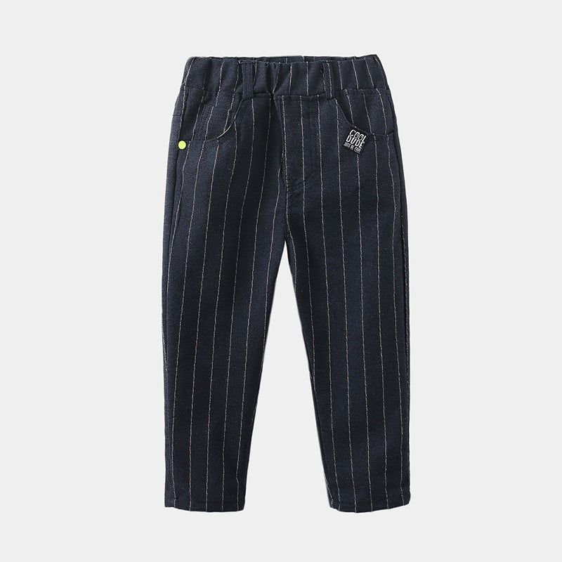 Striped Trousers Boys Kids Kids Elastic Waist Casual Pants