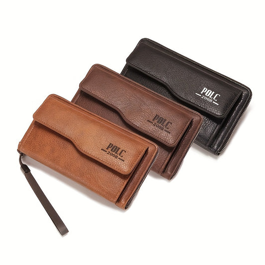 New Men's Wallet Long Fashion Soft Wallet Zipper Multi-card Wallet Mobile Phone Bag Large Capacity