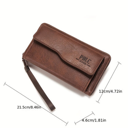 New Men's Wallet Long Fashion Soft Wallet Zipper Multi-card Wallet Mobile Phone Bag Large Capacity