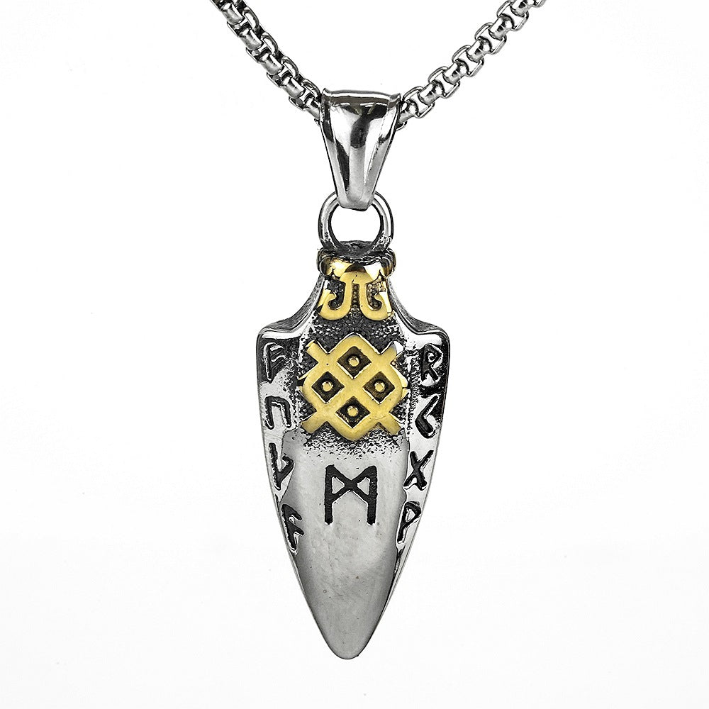 Vintage Stainless Steel Men's Pendant Symbol Necklace